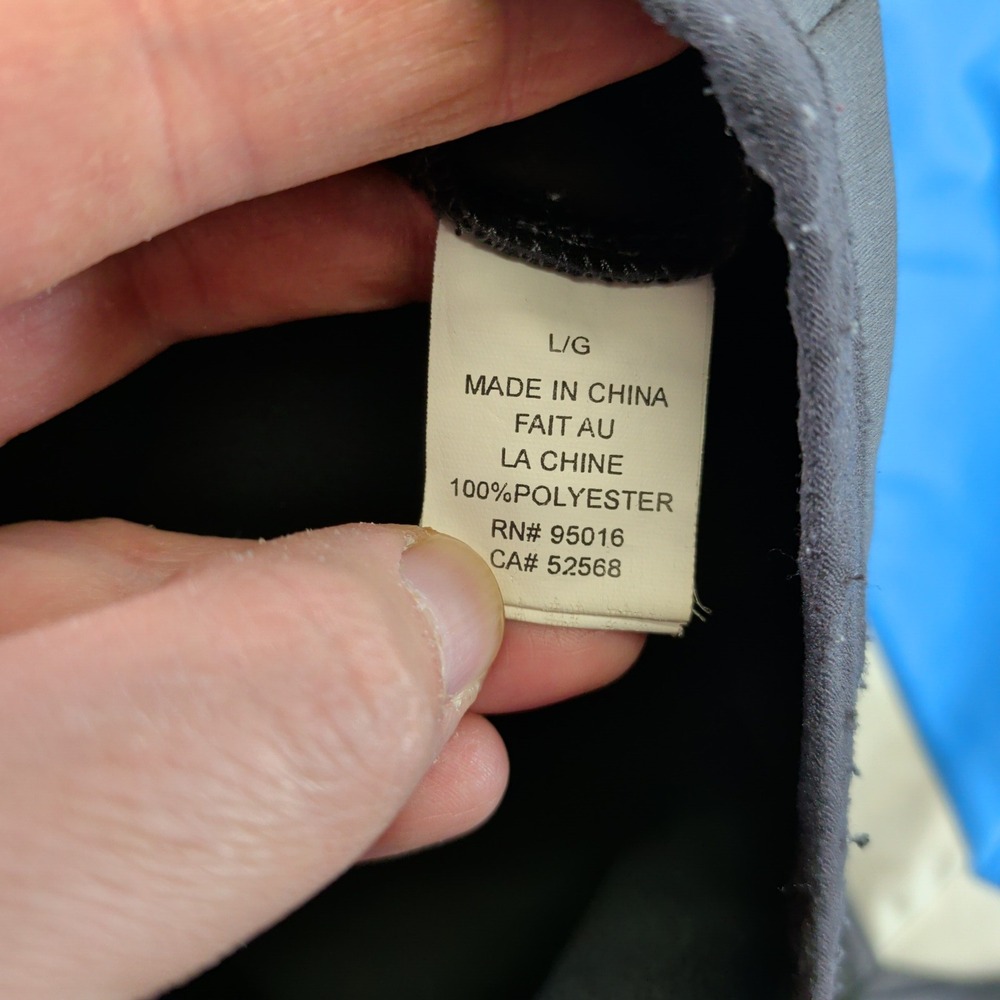Straight Down Mens Full Zip Golf Jacket Gray Blue Striped Fleece Lined Large - Picture 5 of 7